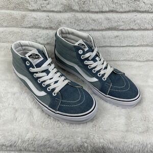 Vans Sk8 Mid Reissue Denim 2 Tone Mens Sz 9 Womens Sz 10.5 Skateboard Shoes